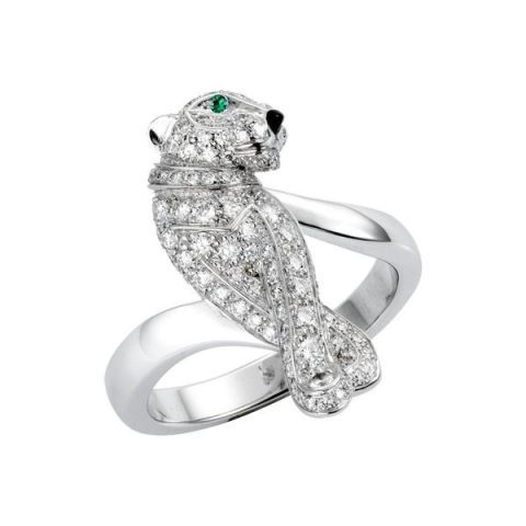 Cartier N4244900 Panthère De Cartier Ring White Gold Diamond Emerald 2