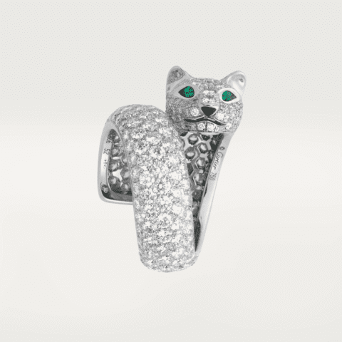 Cartier Panthère De N4224000 Cartier Ring White Gold Diamonds Emeralds Onyx 2