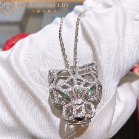 Cartier Panthère de N7424209 Cartier Necklace White Gold Diamonds Emeralds 11