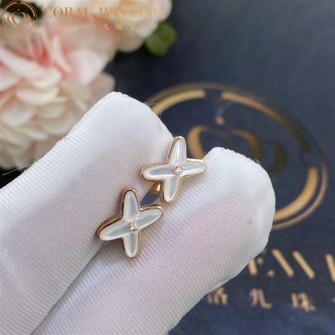 Chaumet Jeux De Liens 083469 Earring Rose Gold Mother-of-pearl Diamond 6