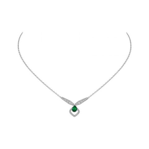 Chaumet Josephine Eclat Floral 082671-WG white gold and Emerald pendant