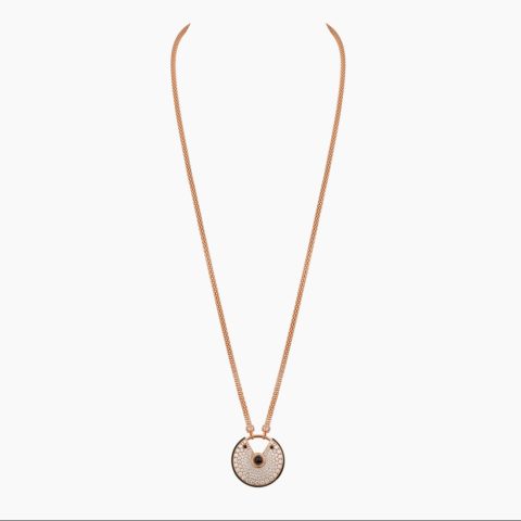 Cartier Amulette De Cartier N329900 Necklace Large Model Rose Gold Diamonds Onyx 1