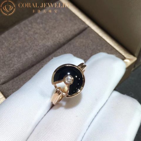 Cartier Amulette De Cartier Ring B4213200 XS Model Onyx 7