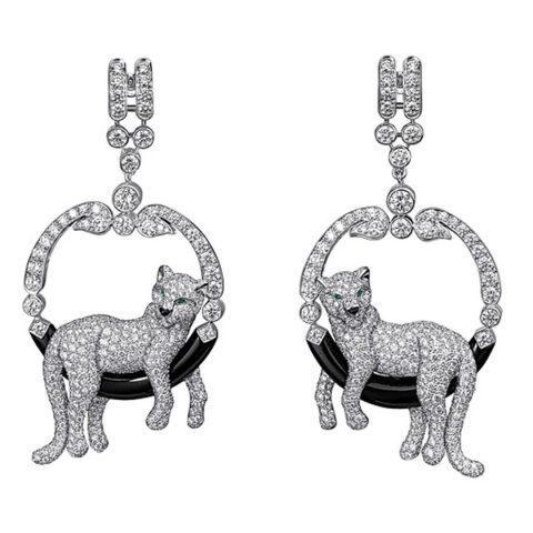 Cartier Panthère de HP800756 Cartier Earrings White Gold Diamond Onyx Emeralds 1