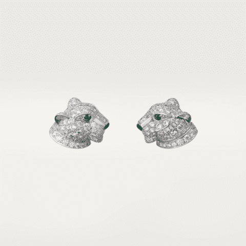 Cartier N8050700 Panthère de Cartier Earrings White Gold Diamonds Emeralds Onyx 1
