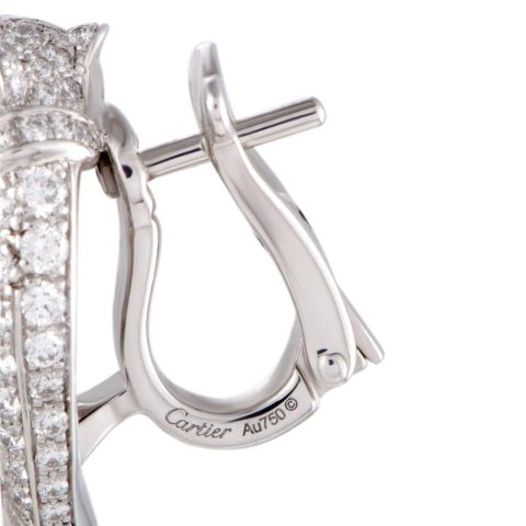 Cartier Panthère de N8503400 Cartier Earrings White Gold Full Diamond Pave Emerald 8
