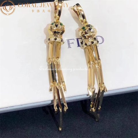Cartier Panthère de N8041500 Cartier Earrings Yellow Gold Onyx Tsavorite Diamonds 9