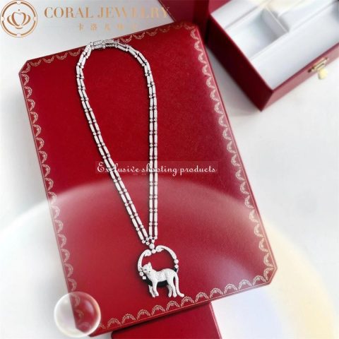 Cartier HP700939 Panthère De Cartier Necklace Platinum Emeralds Onyx Diamonds 12