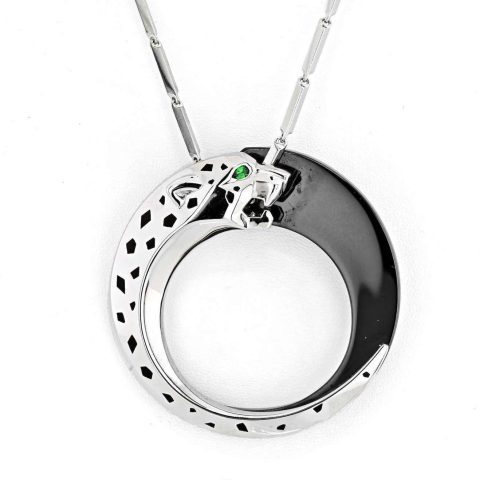 Cartier Panthère de N3028600 Cartier Necklace White Gold Black Ceramic Onyx Emeralds 1
