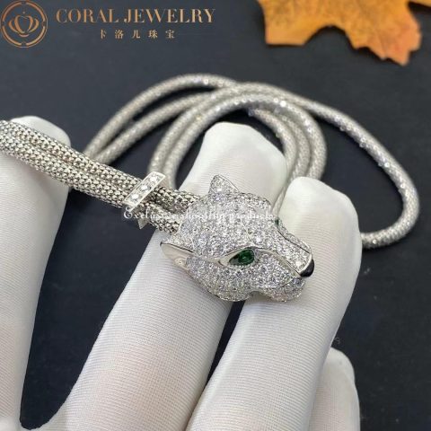 Cartier Panthère de N7408238 Cartier Necklace White Gold Pave Diamond 17