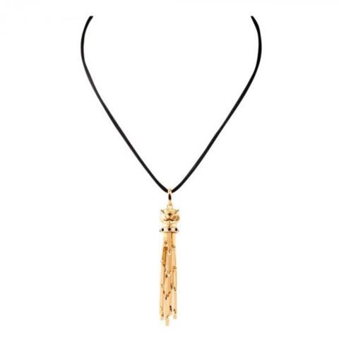 Cartier Panthère de N3023000 Cartier Necklace Yellow Gold Panthere Sautoir On A Black Cord Pendant 1