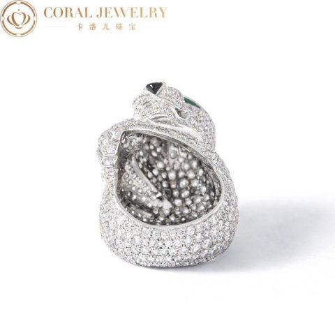 Cartier Panthère De N4183154 Cartier Ring Pave Diamond Emerald White Gold 16