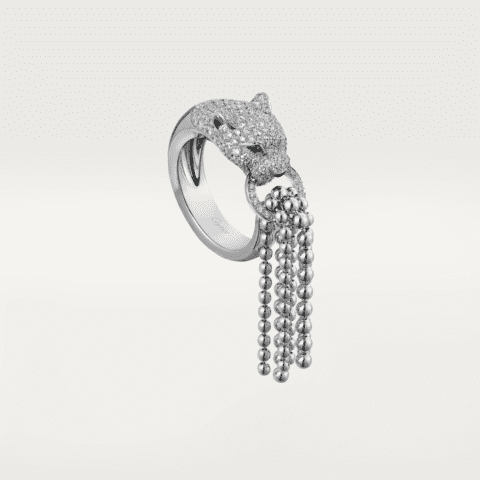 Cartier Panthère N4744100 De Cartier Ring White Gold Emeralds Onyx Diamonds 1