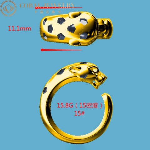 Cartier Panthère De B4230800 Cartier Ring Yellow Gold Tsavorite Garnets Onyx 3