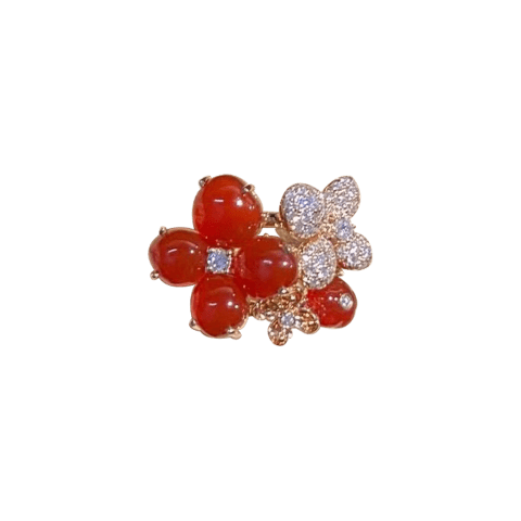 Chaumet Hortensia Carnelian and White Diamonds Ring 1