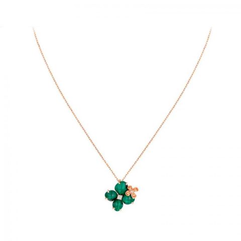 Chaumet 083144 Hortensia Eden Pink Gold Malachite Diamond Pendant 2