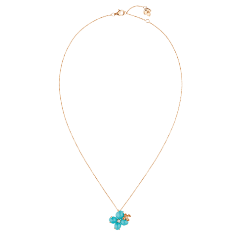 Chaumet 083146 Hortensia Eden Pink Gold Turquoise Diamond Pendant 2