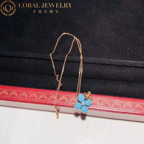 Chaumet 083146 Hortensia Eden Pink Gold Turquoise Diamond Pendant 10