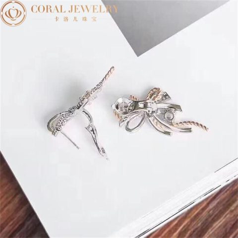 Chaumet Insolence Earrings 082959 White Gold Rose Gold Diamonds 13