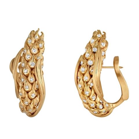 Chaumet Jardins l’Épi de Blé de Chaumet Earring Yellow Gold Diamonds 2