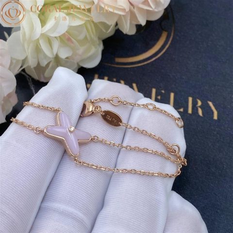 Chaumet Jeux De Liens Bracelet 083052 Rose Gold Pink Opal Diamond 6