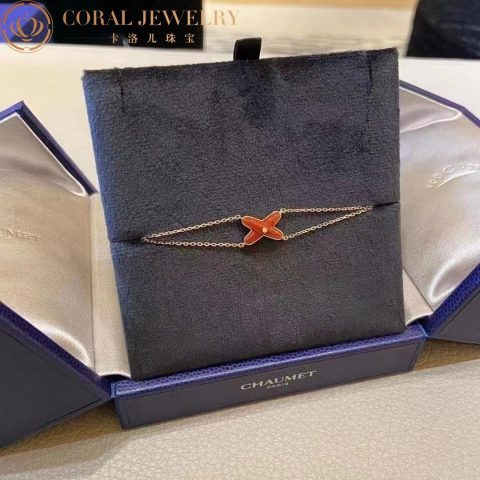Chaumet 085123 Jeux De Liens Carnelian Bracelet Rose Gold Carnelian Diamond 6