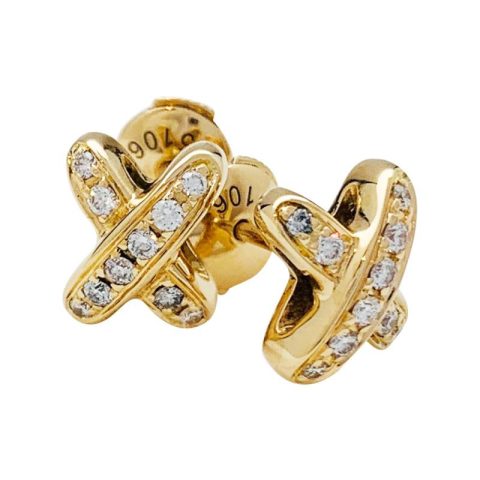 Chaumet Jeux De Liens 080047 Earring Yellow Gold Diamonds 1