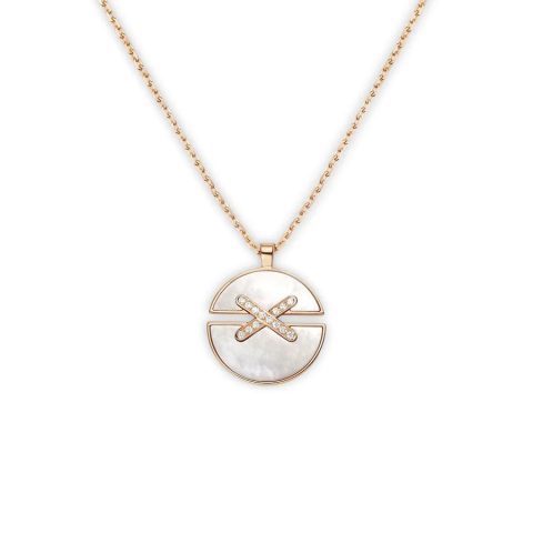 Chaumet 084494 Jeux De Liens Harmony Mother-of-pearl Medium Model Pendant Rose Gold Diamonds 1