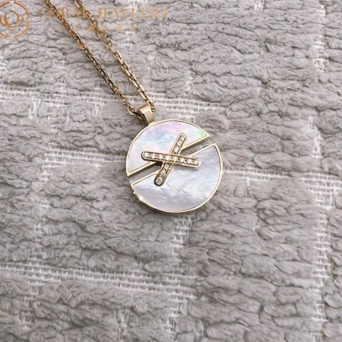 Chaumet 084494 Jeux De Liens Harmony Mother-of-pearl Medium Model Pendant Rose Gold Diamonds 2