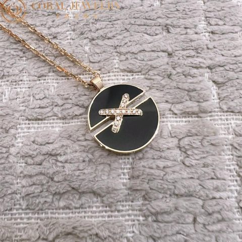 Chaumet 084650 Jeux De Liens Harmony Onyx Medium Model Pendant Rose Gold Onyx Diamonds 4