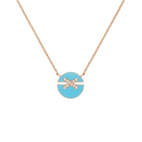 Chaumet 084956 Jeux De Liens Harmony Small Model Pendant Rose Gold Turquoise 1