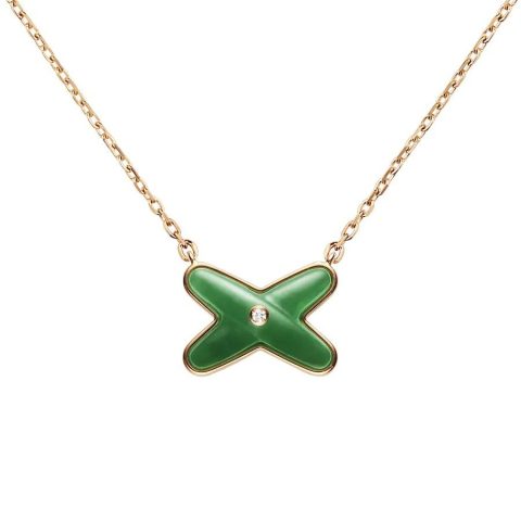 Chaumet 085105 Jeux De Liens Pendant Rose Gold Jade Diamond 1