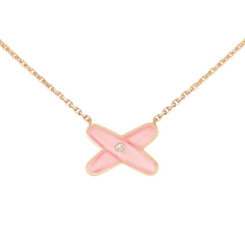 Chaumet Jeux De Liens Pendant 082996 Rose gold pink opal diamond 1