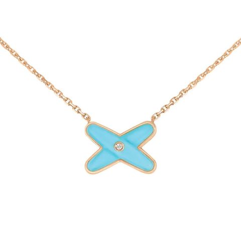Chaumet Jeux De Liens Pendant 082932 Rose Gold Turquoise Diamond 2
