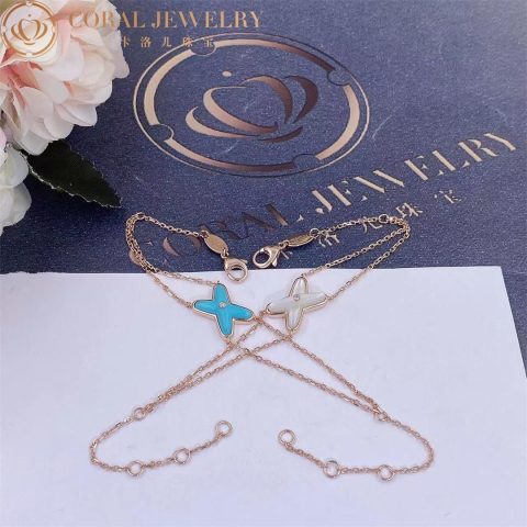 Chaumet Jeux De Liens Pendant 082932 Rose Gold Turquoise Diamond