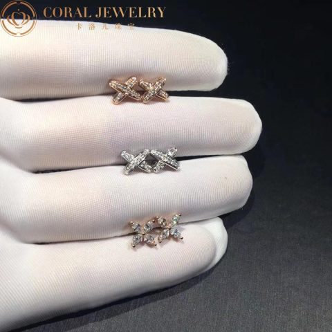 Chaumet Earrings 080048 Jeux de Liens White Gold Diamond Stud 4