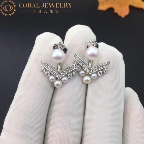 Chaumet Joséphine Aigrette 083293 Earring White Gold Pearls Diamonds 2