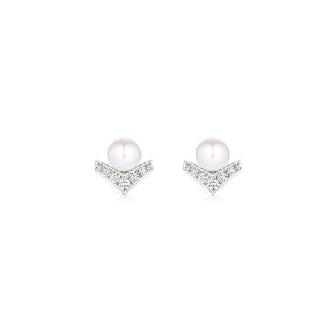 Chaumet Joséphine Aigrette 085046 Earrings White Gold Pearls Diamonds 1