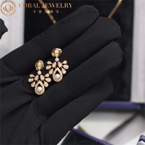 Chaumet 083251 Joséphine Aigrette Impériale Earrings Rose Gold Pearls Diamonds 7