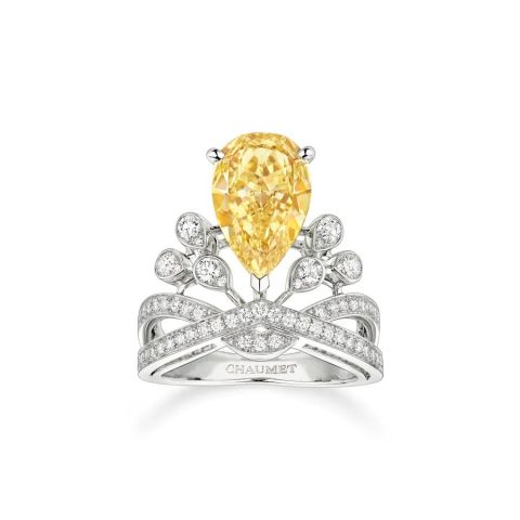 Chaumet Joséphine Aigrette Impériale Ring 082895 Platinum yellow diamond diamonds 1