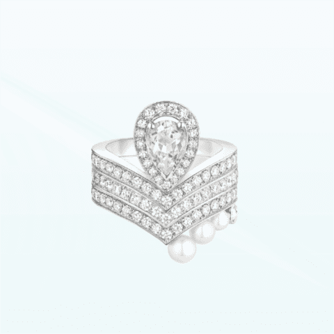 Chaumet Joséphine Aigrette Ring J84092-083590-083290 Platinum, Diamonds Combination Rings2