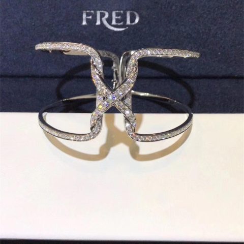 Chaumet 082221 Liens Openworked Bracelet White Gold Diamonds 8