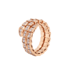 Bulgari 357257 Serpenti Viper two-coil 18 kt rose gold ring set with pavé diamonds 1