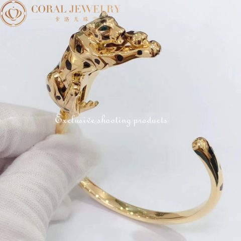 Cartier Panthère De N6712017 Cartier Bracelet 18K Gold Walking Panther Bangle with Tsavoirte Garnets 10