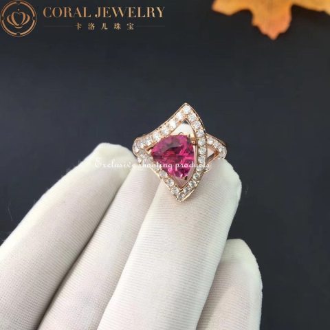 Bulgari Divas’ Dream AN858124 Ring Rose Gold Diamond & Pink Tourmaline 5