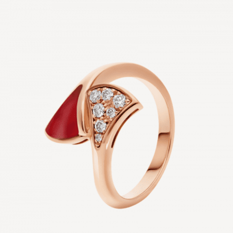 Bulgari Divas’ Dream AN858645 Ring Rose Gold Diamonds Carnelian 1