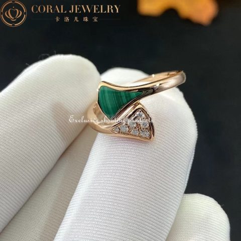 Bulgari Divas’ Dream 356448 Ring Rose Gold Diamonds Malachite 5
