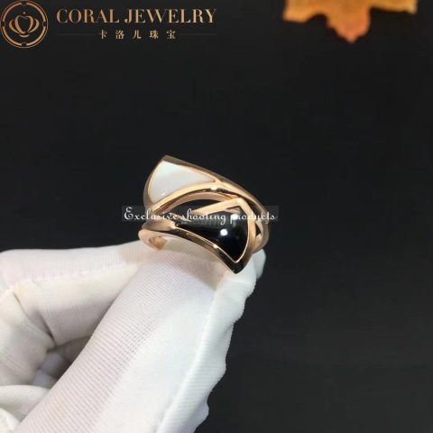 Bulgari Divas’ Dream AN857049 Ring Rose Gold Mother Of Pearl & Onyx 5