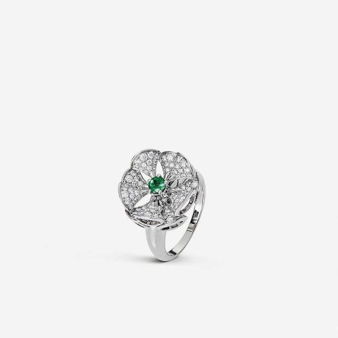 Bulgari Divas’ Dream AN857988 Ring White-gold Diamond and Emerald Ring 1