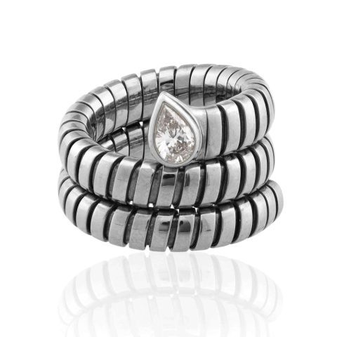 Bulgari Serpenti Ring Tubogas Diamond Ring 1